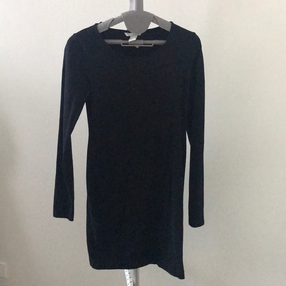 Black long sleeve t shirt dress